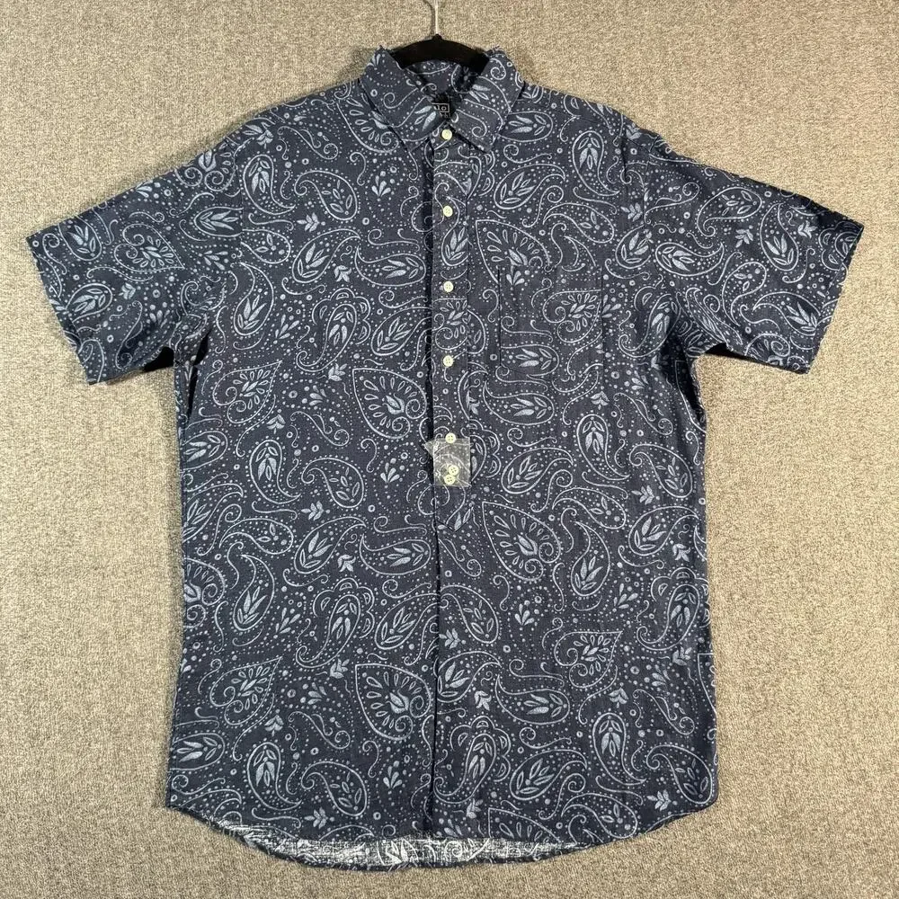 Polo Ralph Lauren Cambridge Shirt Mens Small Blue Paisley Linen Button Up